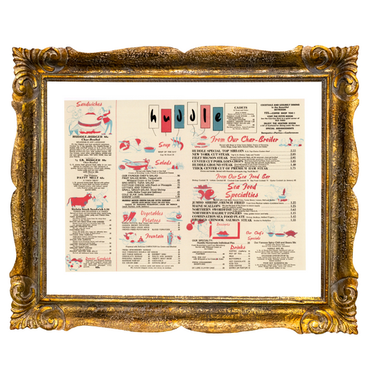 Huddle Diner Menu (1956)